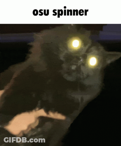 Cat With Glowing Eyes Osu Spinner GIF