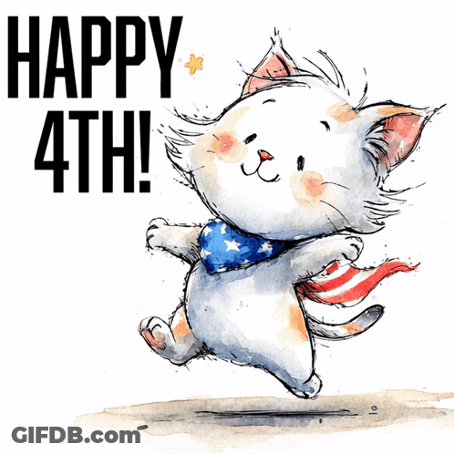 Cat With Happy 4Th GIF