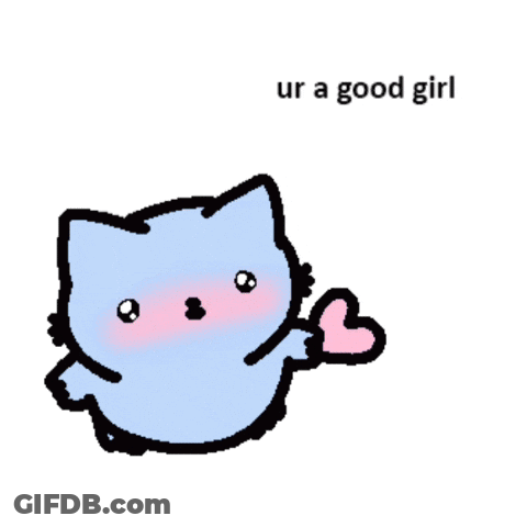 Cat With Heart And Good Girl Text GIF
