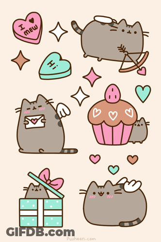 Cat With Heart Saying I Love Mew GIF