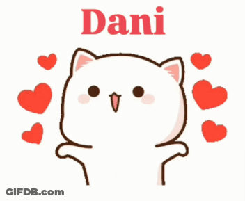 Cat With Hearts Around It And Dani GIF