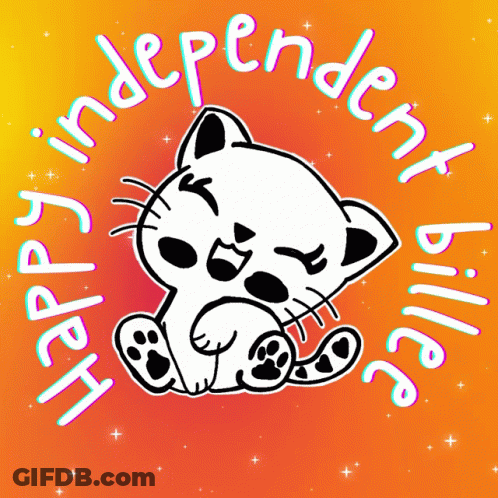 Cat With Independent Billie Text GIF