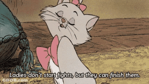 Cat With Ladies Don't Start Fights But They Can Finish Them GIF
