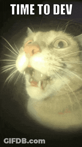 Cat With Mouth Open Saying Time To Dev GIF