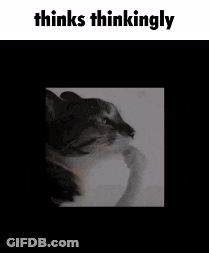 Cat With Paw On Chin Thinks Thinkingly GIF