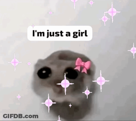 Cat With Pink Bow Saying I'm Just A Girl GIF