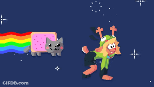 Cat With Rainbow Coming Out GIF
