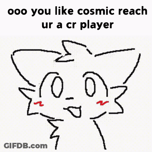 Cat With Red Eyes And Ooo You Like Cosmic Reach Ur A Cr Player Text GIF