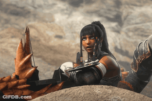 Cat With Samurai Hat Between Two Cats GIF