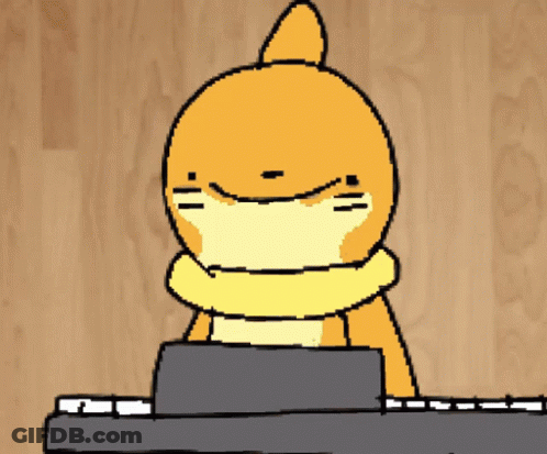Cat With Scarf Sitting At Keyboard GIF