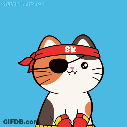 Cat With SK Bandana GIF