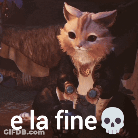 Cat With Skull Saying Ela Fine GIF