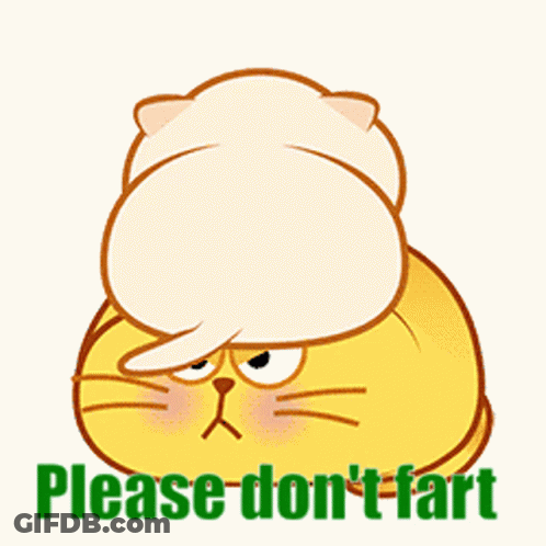 Cat With Speech Bubble Saying Please Don't Fart GIF