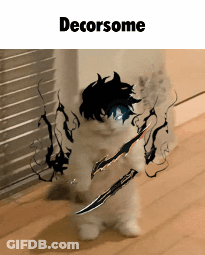 Cat With Sword Saying Decorsome GIF