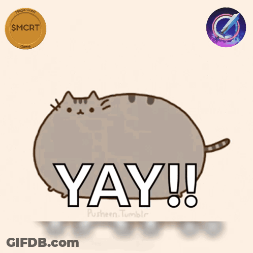Cat With Yay Text GIF
