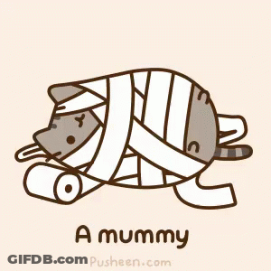 Cat Wrapped In Bandages Saying A Mummy GIF