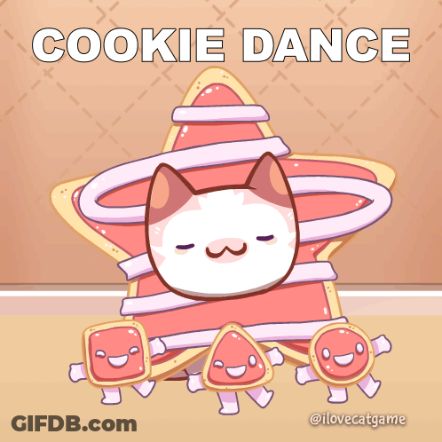 Cat Wrapped In Cookie Cookie Dance GIF
