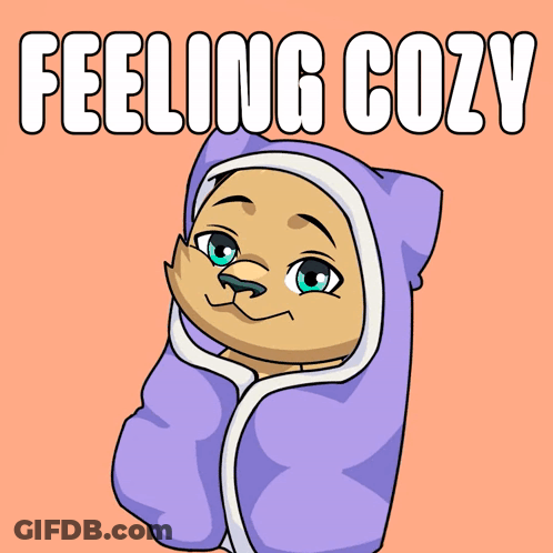 Cat Wrapped In Purple Blanket Feeling Cozy GIF