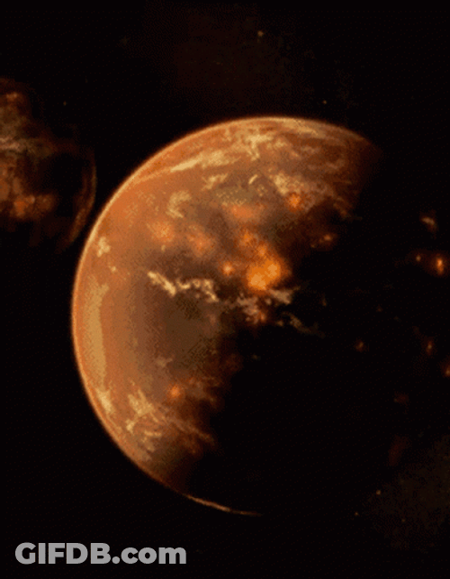 Catastrophic Planetary Crash And Burn GIF