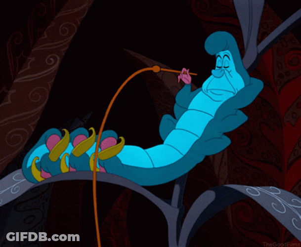 Caterpillar Blowing Crocodile Smoke Form GIF