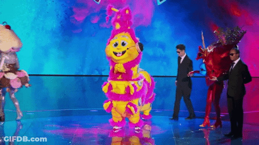 Caterpillar Mascot Waving GIF