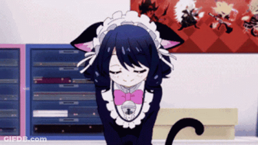 Catgirl Neko Bow Anime GIF
