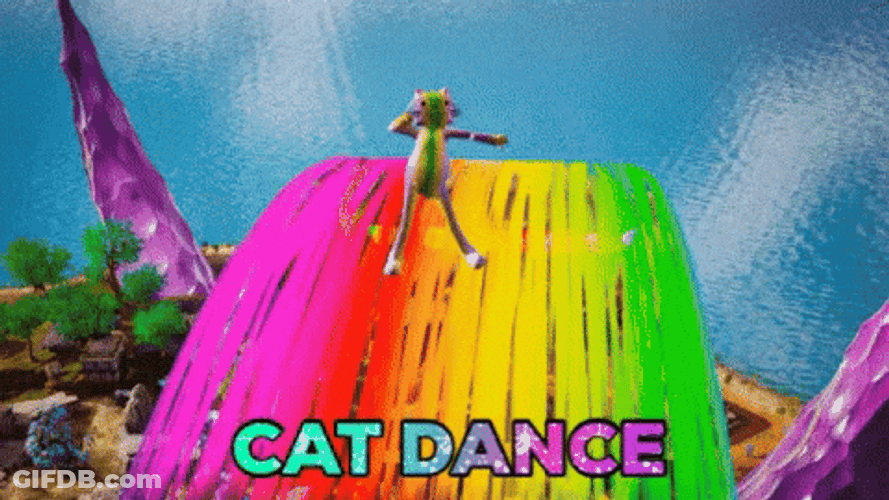 Catjam Funny Cat Rainbow Dancing GIF