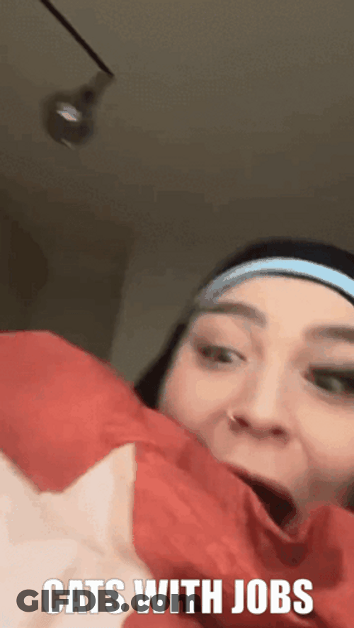 Cats Biting Their Owner's Eyelashes GIF