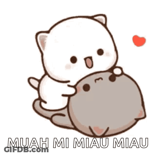 Cats Hugging Muah Mi Miau Miau GIF