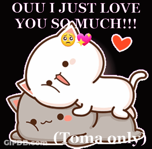 Cats Hugging Ouu I Love You So Much GIF
