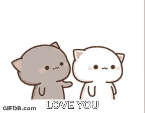Cats Hugging Saying Love You GIF
