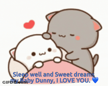 Cats Hugging Sleep Well Sweet Dreams Baby Dunny GIF