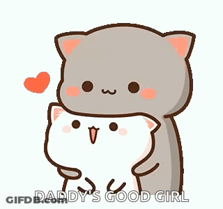 Cats Hugging With Heart GIF