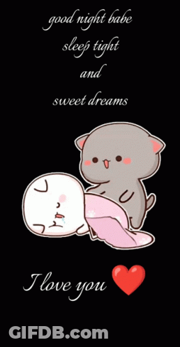 Cats Lying Next To Each Other Good Night GIF