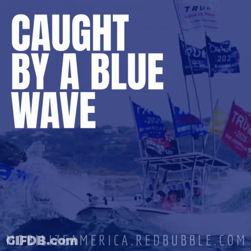 Caught By A Blue Wave Poster With Boat GIF