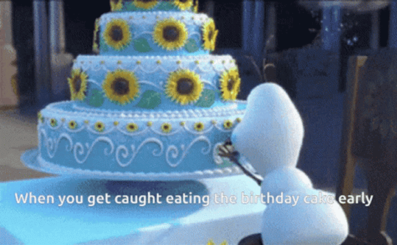 Caught Eating Birthday Cake GIF