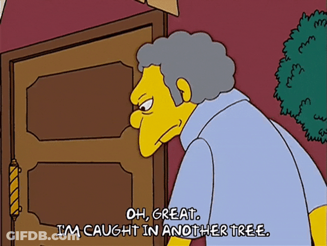 Caught In Another Tree Moe Szyslak The Simpsons GIF