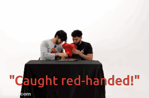 Caught Red-Handed Text GIF