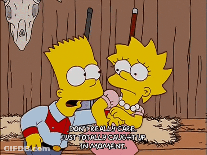 Caught Up In Moment Bart And Lisa Simpsons GIF