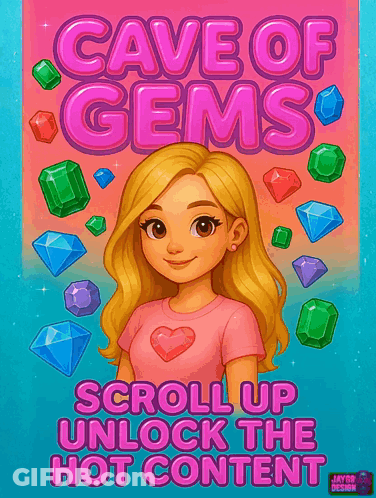 Cave Of Gems Poster Girl And Gems GIF
