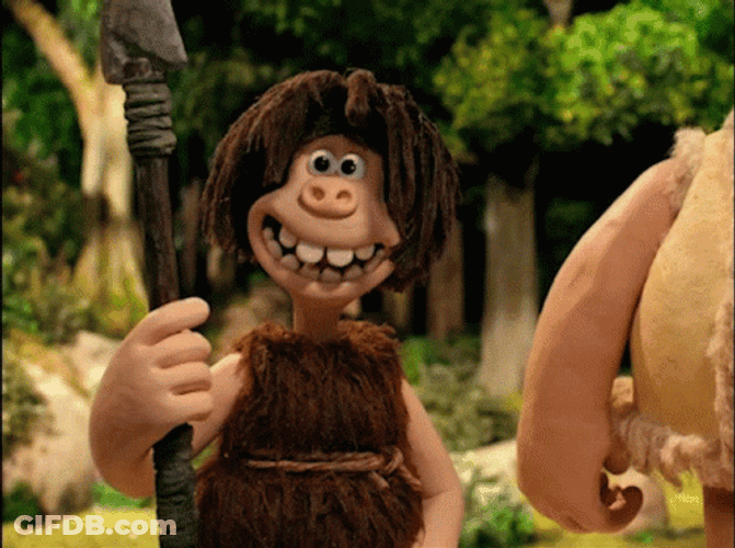 Caveman Dug Selfie With Thumbs Up GIF