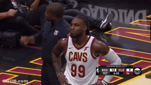 Cavs Basketball Player Standing GIF