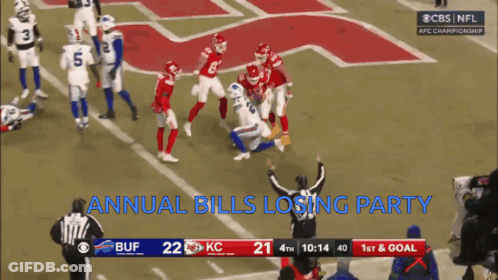 CBS NFL Broadcast Annual Bills Losing Party GIF