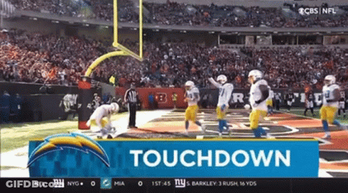CBS NFL Football Game With Touchdown Banner GIF