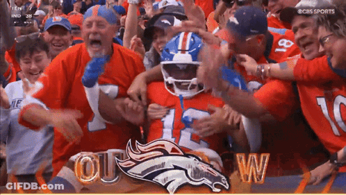CBS Sports Broncos Fans Celebrating GIF