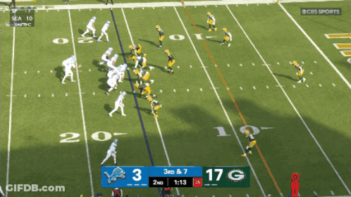 CBS Sports Detroit Lions Vs Green Bay Packers Football GIF