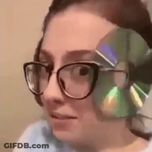 Cd And Glasses Worn By A Girl GIF