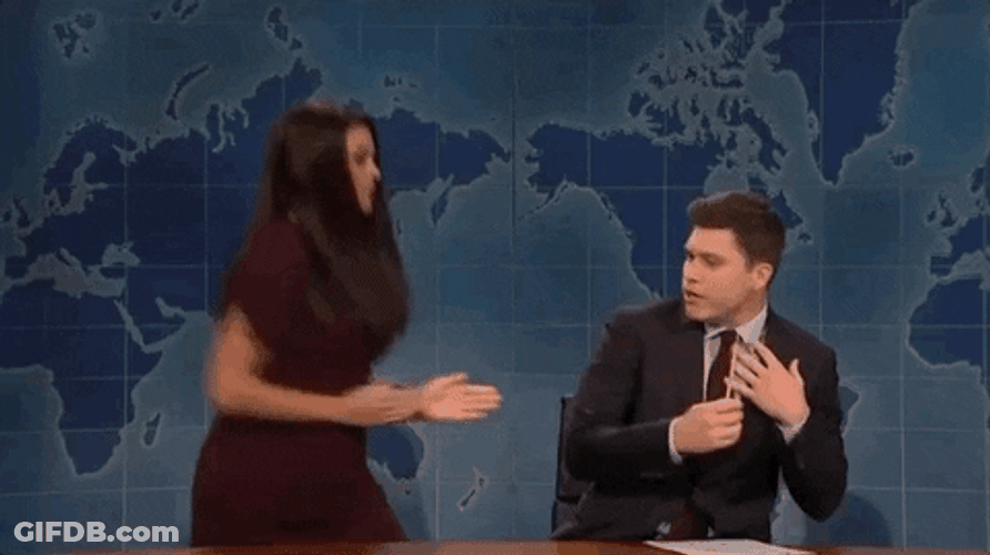 Cecily Strong And Her Karate Chop Technique Saturday Night Live GIF