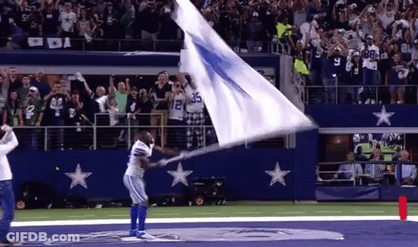 Cedee Lamb Waving Dallas Cowboys Flag GIF