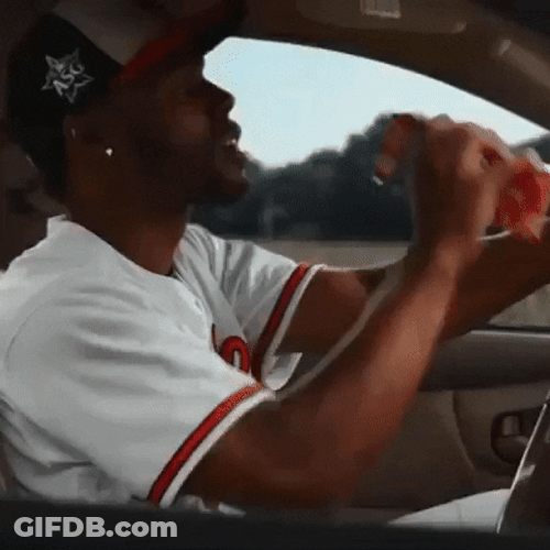 Cedric Mullins Eating While Driving GIF
